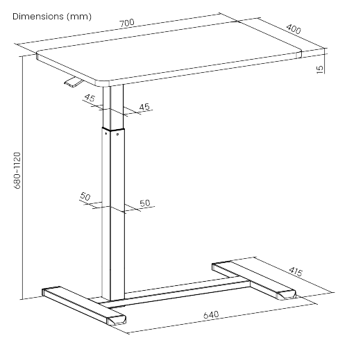 Mobile Gas Spring Side Table FMT02-09 Effortless Mobility, Flexible Comfort from china(chinese)