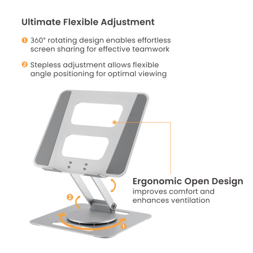 Foldable Stepless Adjustable Laptop Riser with 360° Rotating Design LPS06-4 For 10"-17.3" laptops & tablets from china(chinese)