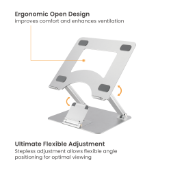  Foldable Stepless Adjustable Laptop Riser with Phone Holder