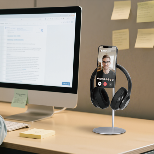 Magnetic Phone & Tablet Stand with Headphone Holder PH22-5 For phones & tablets ≤10" from china(chinese)