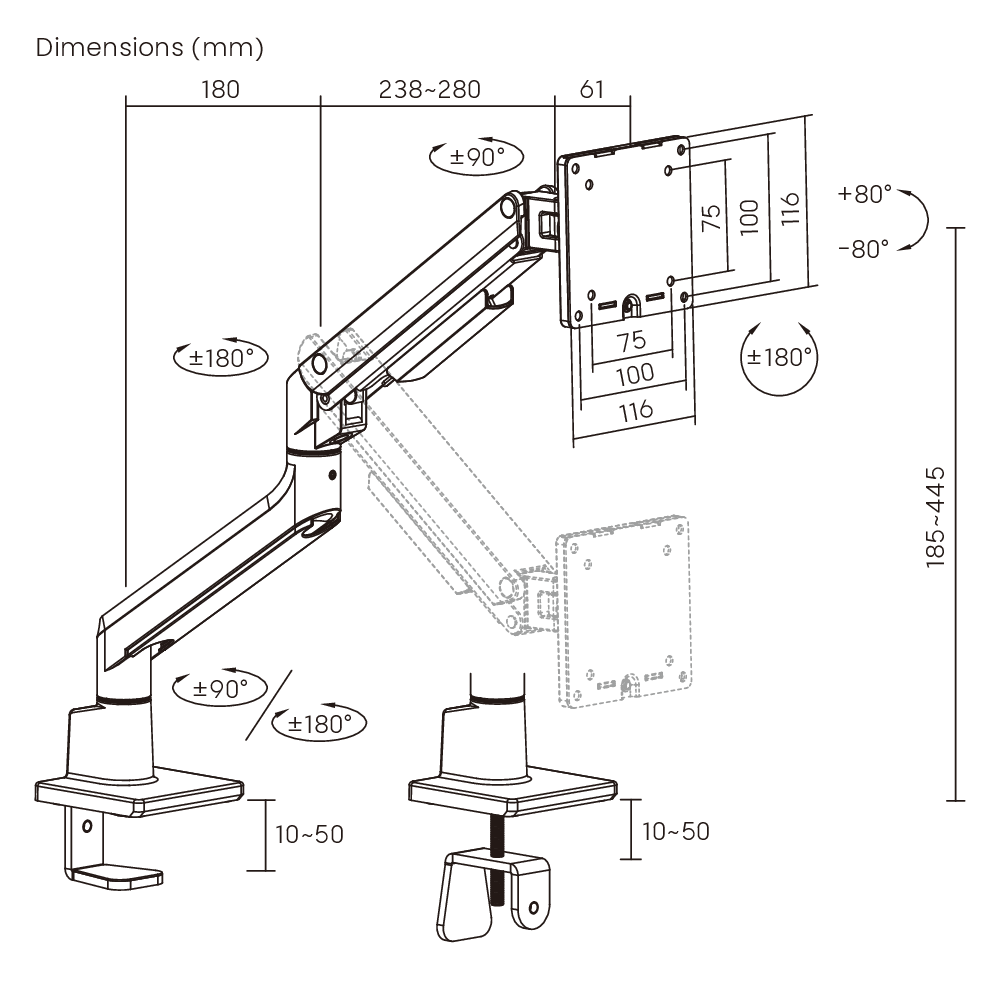 Spring Monitor SlimFlex Gas Spring Monitor Arm Supplier and Manufacturer- LUMI