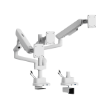 ELITE Triple-Screen Pole-Mounted Mechanical Spring Monitor Arm with USB-A & USB-C Ports