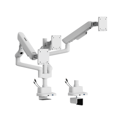 ELITE Triple-Screen Pole-Mounted Mechanical Spring Monitor Arm with USB-A & USB-C Ports