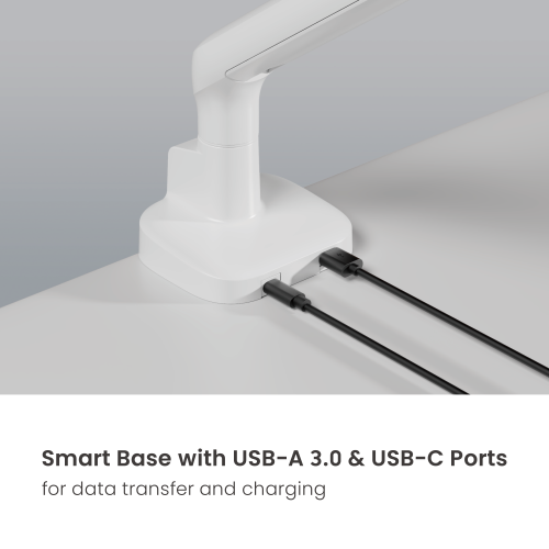 ELITE Triple-Screen Pole-Mounted Mechanical Spring Monitor Arm with USB-A & USB-C Ports LDT118-C036UCP Leads the modernity by appearance and functionality. from china(chinese)
