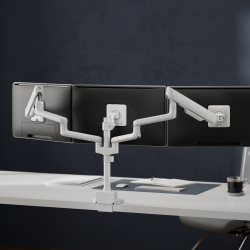 ELITE Triple-Screen Pole-Mounted Mechanical Spring Monitor Arm