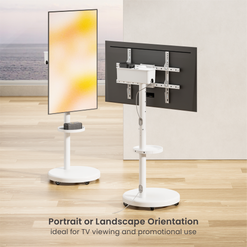 Heavy-Duty Rolling TV Floor Stand with Storage Case & Shelf FS38-46TWE Flexibility combines integrated cable management from china(chinese)