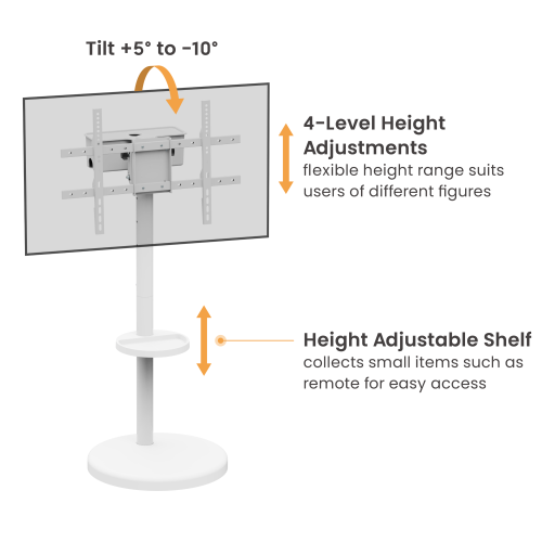 Heavy-Duty Rolling TV Floor Stand with Storage Case & Shelf FS38-46TWE Flexibility combines integrated cable management from china(chinese)