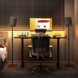 Universal Height Adjustable Speaker Floor Stand Pair 