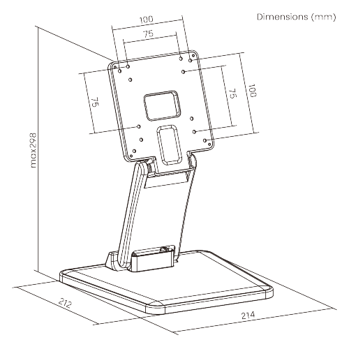 Economy Adjustable Touch Screen Monitor Stand LDT121-T01 For most 17"-27" Monitors from china(chinese)