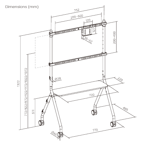 Affordable Easel Studio TV Cart FS66-46F-01  from china(chinese)