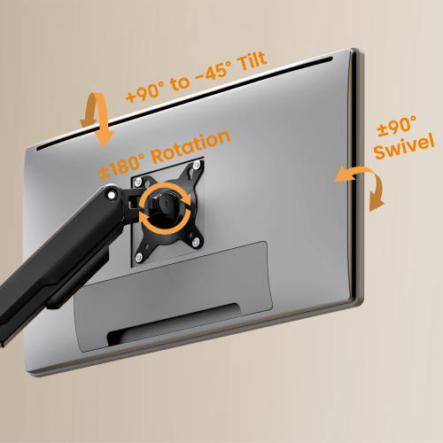 Super Economy Gas Spring Pole-Mounted Dual-Screen Monitor Arm LDT112-C024P Designed for precision and comfort. from china(chinese)
