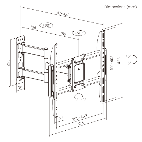 Cost-Effective Full-Motion TV Wall Mount LPA86-443  A solution combining functionality with affordability from china(chinese)