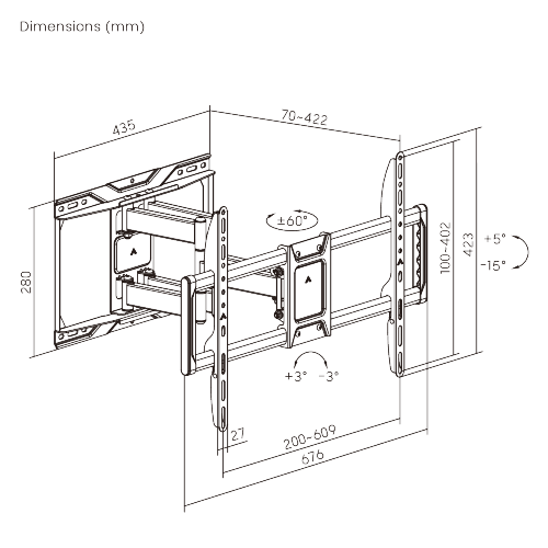Cost-Effective Heavy-Duty Full-Motion TV Wall Mount LPA86-466 With enhanced robustness to hold TVs up to 75kg from china(chinese)