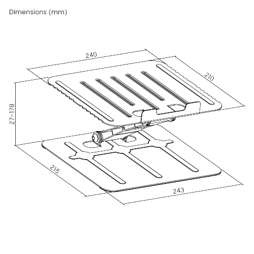  Foldable Stepless Adjustable Laptop Riser LPS06-1  For 10"-17.3" laptops & tablets from china(chinese)