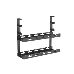 2-Layer Clamp-On Under-Desk Cable Management Tray
