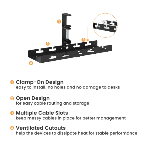 Clamp-On Under-Desk Cable Management Tray CC11-10-1  from china(chinese)