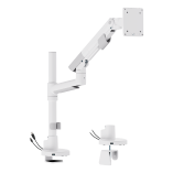 SlimBrace Heavy-Duty Pole-Mounted Gas Spring Monitor Arm with USB-A & USB-C Ports