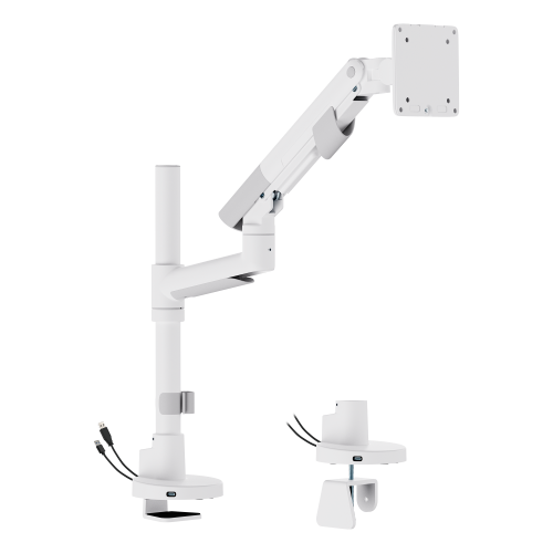 SlimBrace Heavy-Duty Pole-Mounted Gas Spring Monitor Arm with USB-A & USB-C Ports LDT102-C012UCP Balances elegance and strength. from china(chinese)
