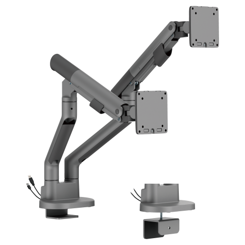 SlimBrace Dual-Screen Heavy-Duty Gas Spring Monitor Arm LDT102-C024 Balances elegance and strength. from china(chinese)