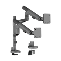 SlimBrace Dual-Screen Heavy-Duty Pole-Mounted Gas Spring Monitor Arm