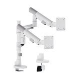 SlimBrace Dual-Screen Heavy-Duty Pole-Mounted Gas Spring Monitor Arm