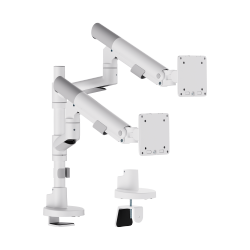 SlimBrace Dual-Screen Heavy-Duty Pole-Mounted Gas Spring Monitor Arm