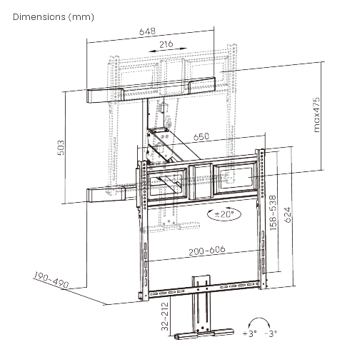 Pull-Down Mantel TV Mount LPA92-461 Excellent compatibility, effortless movement from china(chinese)