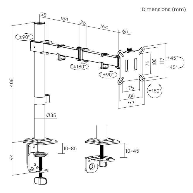 Flow Basic Articulating Monitor Arm S055372-LDT110-C012-01 Hooks you at the first glance, impresses your with performances. from china(chinese)