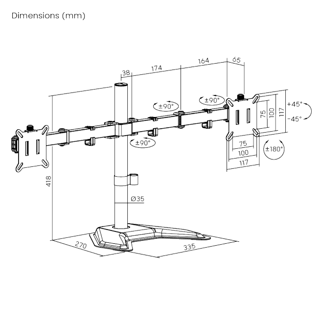 Flow Basic Articulating Dual-Screen Monitor Stand S055372-LDT110-T024-01 Hooks you at the first glance, impresses your with performances. from china(chinese)