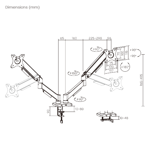 Super Economical Mechanical Spring Dual Monitor Arm LDT97-C024E  from china(chinese)