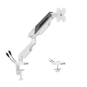 Economy Armored Mechanical Spring Monitor Arm with USB-A & USB-C Ports