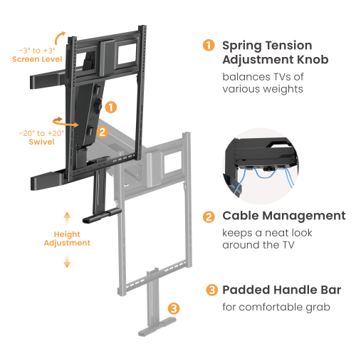 Pull-Down Mantel TV Mount LPA92-461 Excellent compatibility, effortless movement from china(chinese)