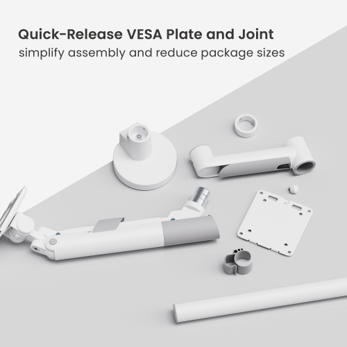 SlimBrace Heavy-Duty Pole-Mounted Gas Spring Monitor Arm LDT102-C012P Balances elegance and strength. from china(chinese)