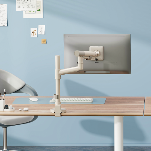 SlimBrace Heavy-Duty Pole-Mounted Gas Spring Monitor Arm LDT102-C012P Balances elegance and strength. from china(chinese)