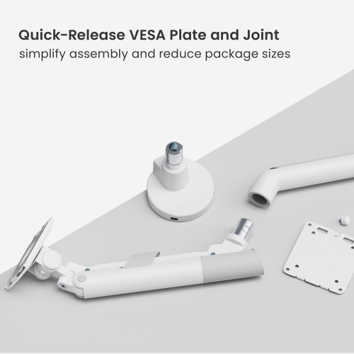 SlimBrace Heavy-Duty Gas Spring Monitor Arm with USB-A & USB-C Ports LDT102-C012UC Balances elegance and strength. from china(chinese)
