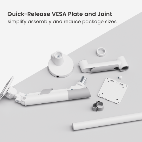 SlimBrace Heavy-Duty Pole-Mounted Gas Spring Monitor Arm with USB-A & USB-C Ports LDT102-C012UCP Balances elegance and strength. from china(chinese)