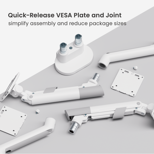SlimBrace Dual-Screen Heavy-Duty Gas Spring Monitor Arm LDT102-C024 Balances elegance and strength. from china(chinese)