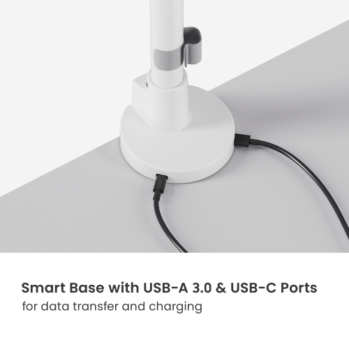 SlimBrace Dual-Screen Heavy-Duty Pole-Mounted Gas Spring Monitor Arm with USB-A & USB-C Ports LDT102-C024UCP Balances elegance and strength. from china(chinese)