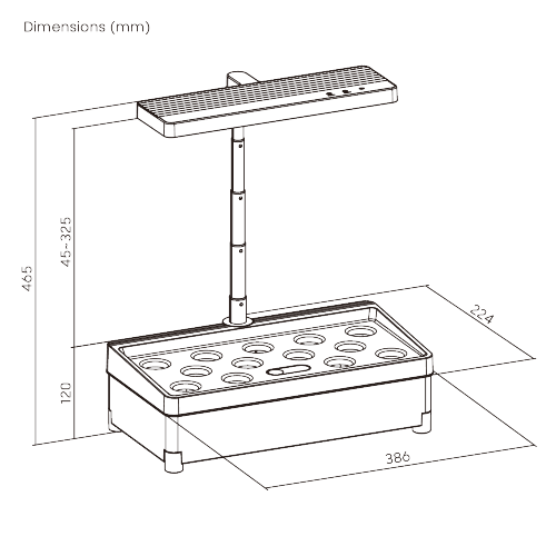Stylish Transparent-Tank Indoor Gardening System (Basic Control Panel) HGS15-1CB Designed for Style, Built for Growth. from china(chinese)