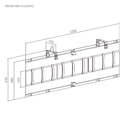 Large ConcealCable Screw-Mount Under-Desk Cable Tray CC11-21-3S Hide the mess, highlight the desk from china(chinese)