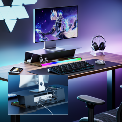 RGB Gaming Monitor Riser with Cable Tray