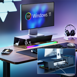  RGB Gaming Monitor Riser with Cable Tray