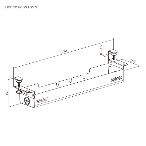 Clamp-On Under-Desk Cable Management Tray CC11-22-2 Increased Productivity with an Organized Workspace from china(chinese)