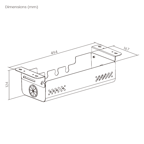 Screw-Mounted Under-Desk Cable Management Tray CC11-22-1S Increased Productivity with an Organized Workspace from china(chinese)