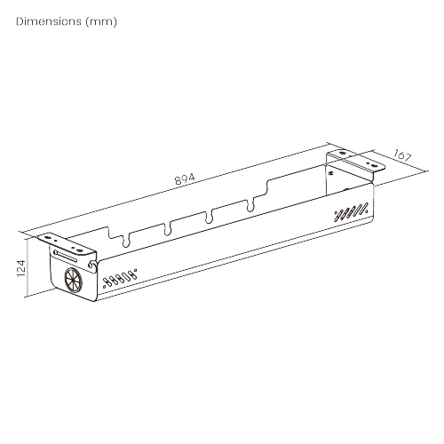Screw-Mounted Under-Desk Cable Management Tray CC11-22-2S Increased Productivity with an Organized Workspace from china(chinese)