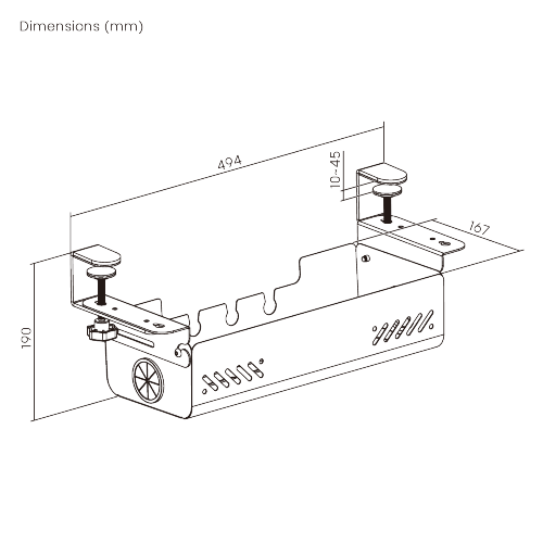 Clamp-On Under-Desk Cable Management Tray CC11-22-1 Increased Productivity with an Organized Workspace from china(chinese)
