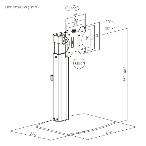 Single Screen Pneumatic Vertical Lift Monitor Stand LDT22-T01 For Most 17"-32" Flat and Curved Monitors from china(chinese)