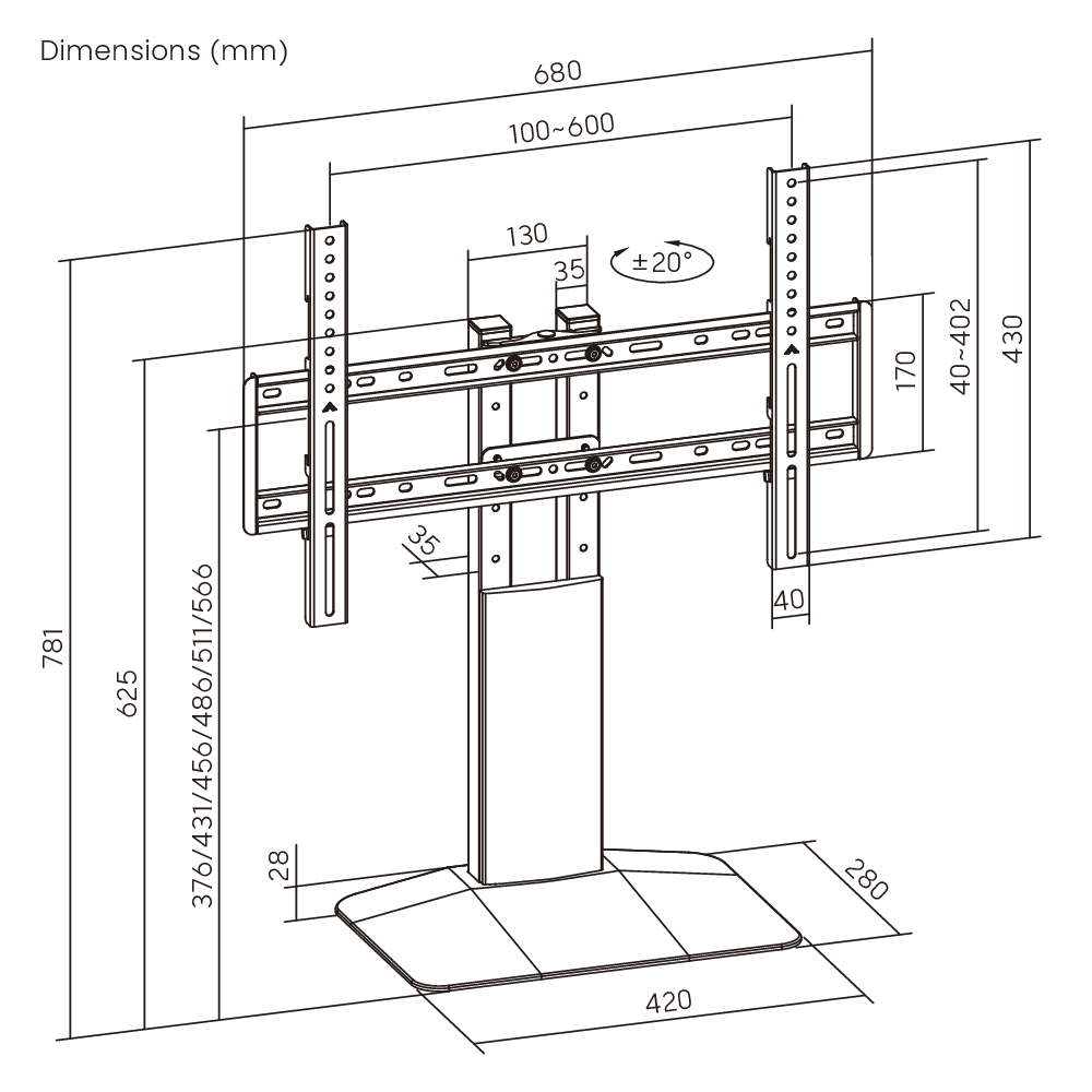 StyleLift Dual Column Tabletop TV Stand Supplier and Manufacturer