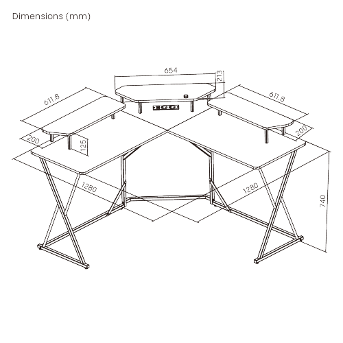  Value-Priced Corner Gaming Desk with 3 Monitor Risers GMD18-3 with Built-In RGB Light & EU/UK Standard Power Outlets from china(chinese)