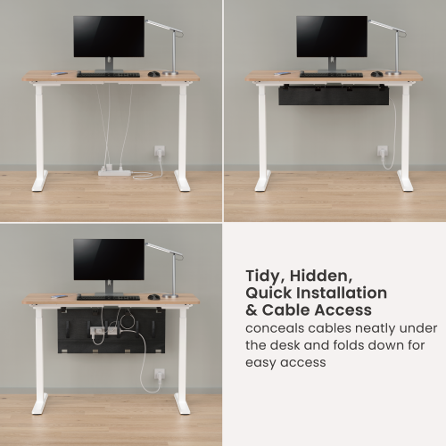 Large ConcealCable Screw-Mount Under-Desk Cable Tray CC11-21-3S Hide the mess, highlight the desk from china(chinese)